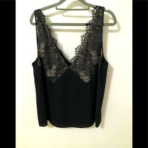 Aritzia Babaton, Lace Detail Top.  Fully Lined.  Brand New. Never Worn. Size L